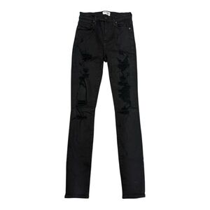 Agolde Sophie Skinny Premium Distressed Black Jeans Size 25